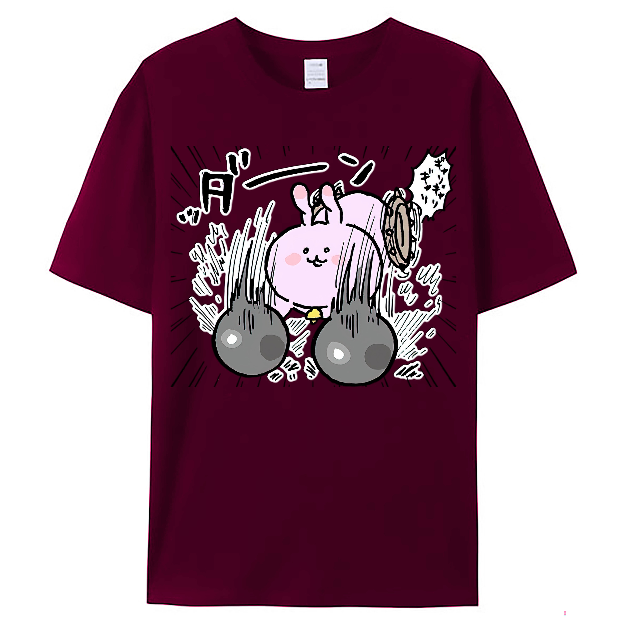 （画像用） ちいかわ うさぎ Chii-kawa usagi レディースカジュアルプリントTシャツ（綿100％）
